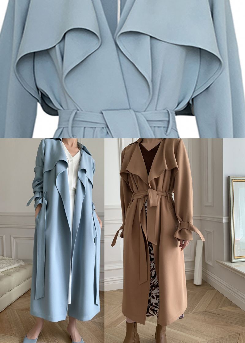 Boutique Blå Peter Pan Kragelommer Trench Coats Langermet - Blå