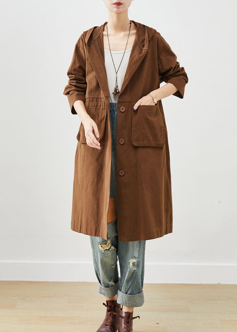 Chocolate Cotton Trench Hettelommer Fall - Trenchcoats for kvinner