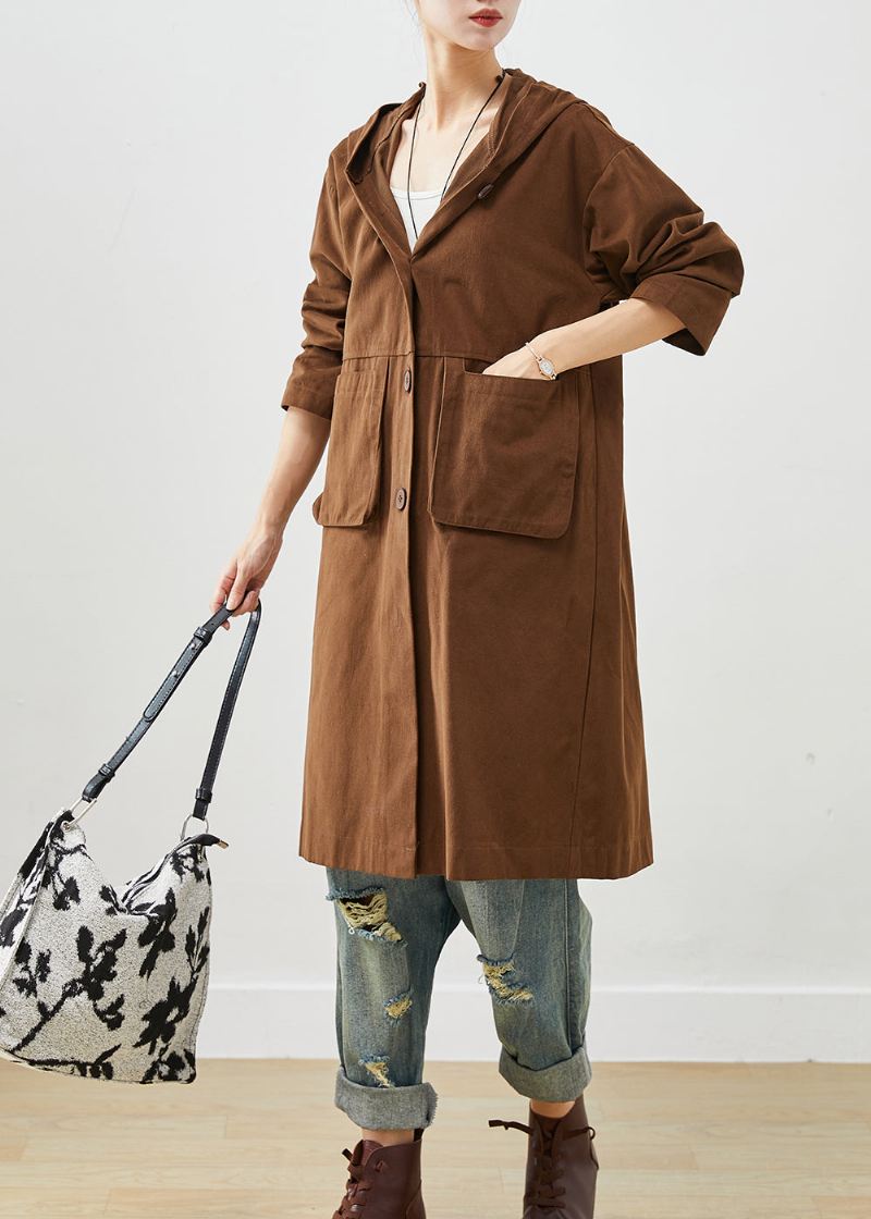 Chocolate Cotton Trench Hettelommer Fall - Trenchcoats for kvinner