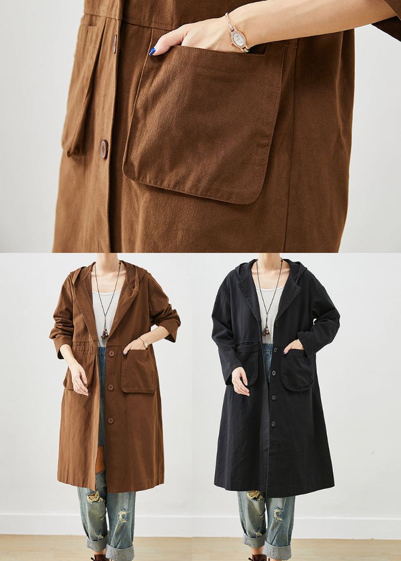 Chocolate Cotton Trench Hettelommer Fall - Trenchcoats for kvinner