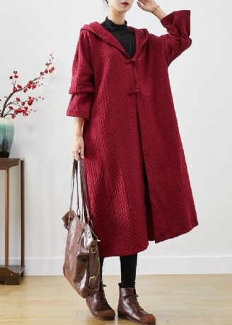 Elegant Mulberry Hette Kinesisk Button Trench Coat I Bomull Fall