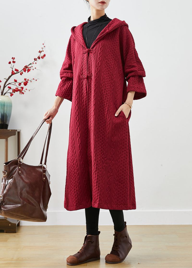 Elegant Mulberry Hette Kinesisk Button Trench Coat I Bomull Fall - Trenchcoats for kvinner