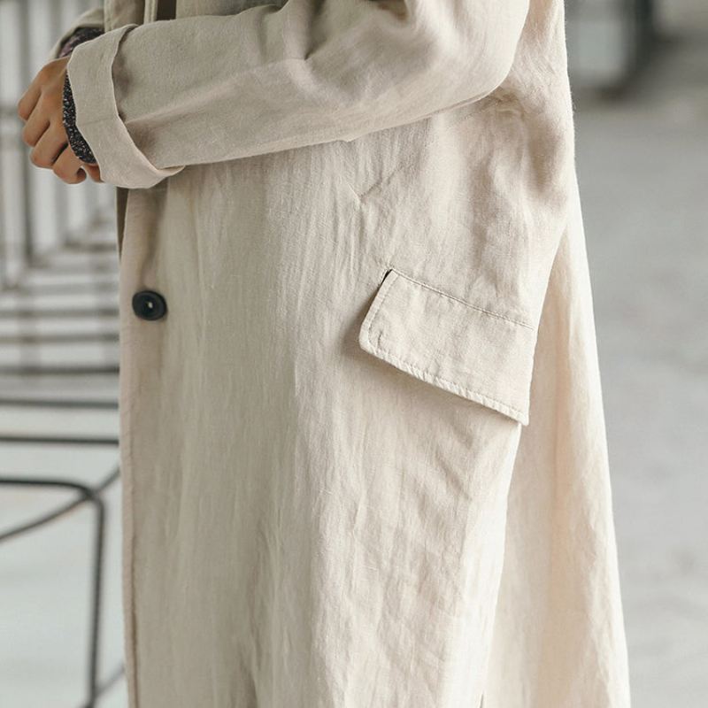 Kvinner Naken Lang Frakk Oversize Utskjært Trenchcoat Side Åpen Baggy Coat - Trenchcoats for kvinner