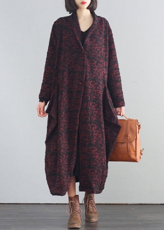 Mulberry V-hals Print Button Trench Coats Fall