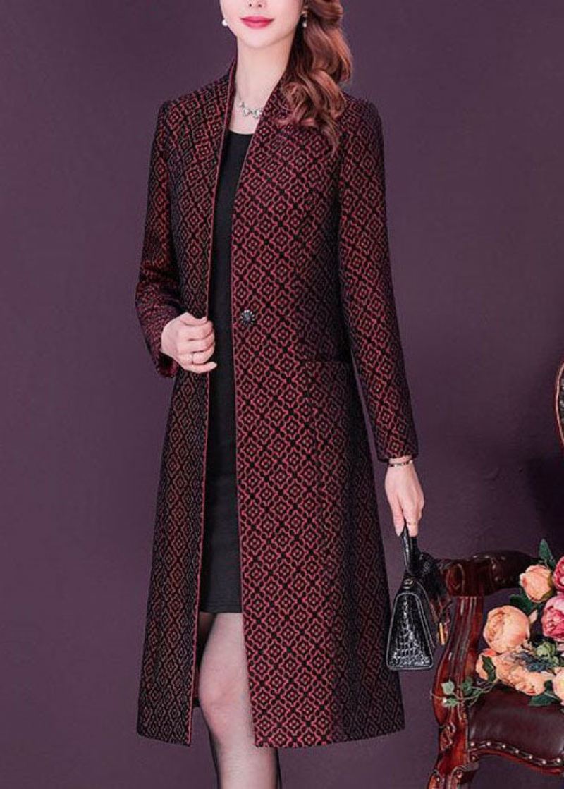 Slim Fit Mulberry Stativ Krage Jacquard Spandex Trench Langermet