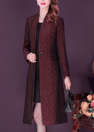 Slim Fit Mulberry Stativ Krage Jacquard Spandex Trench Langermet