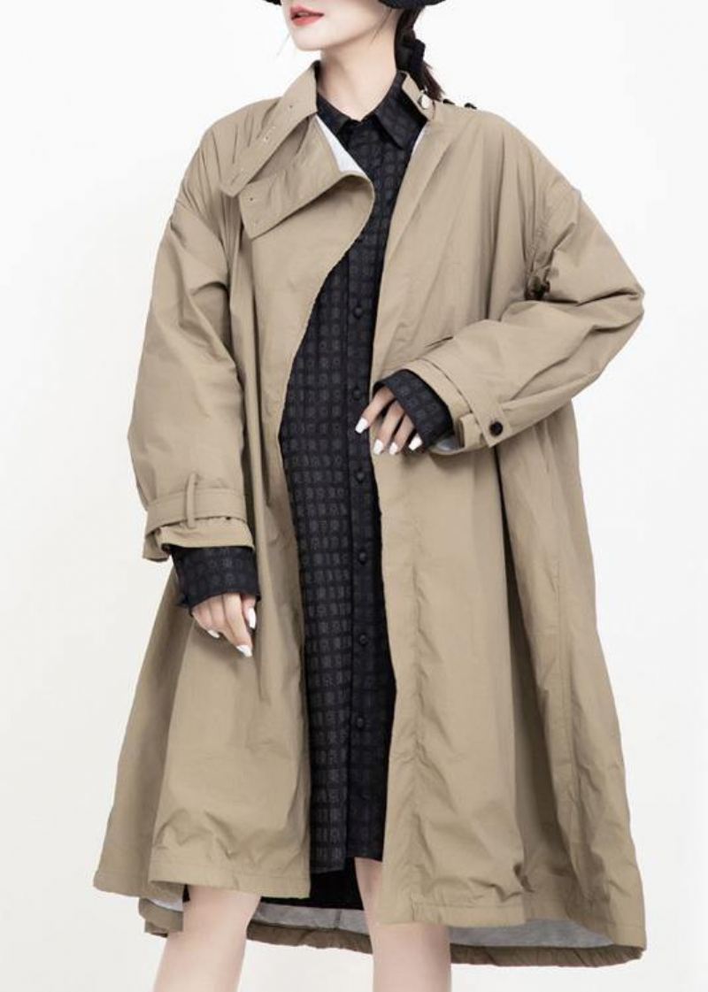 To Måter Å Bære Mote Asymmetriccoats Kvinner Khaki Midi Jakker