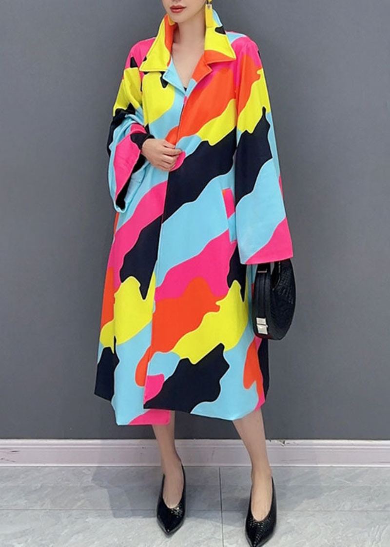 Vogue Rainbow Square Collar Button Trench Coats Fall - Trenchcoats for kvinner