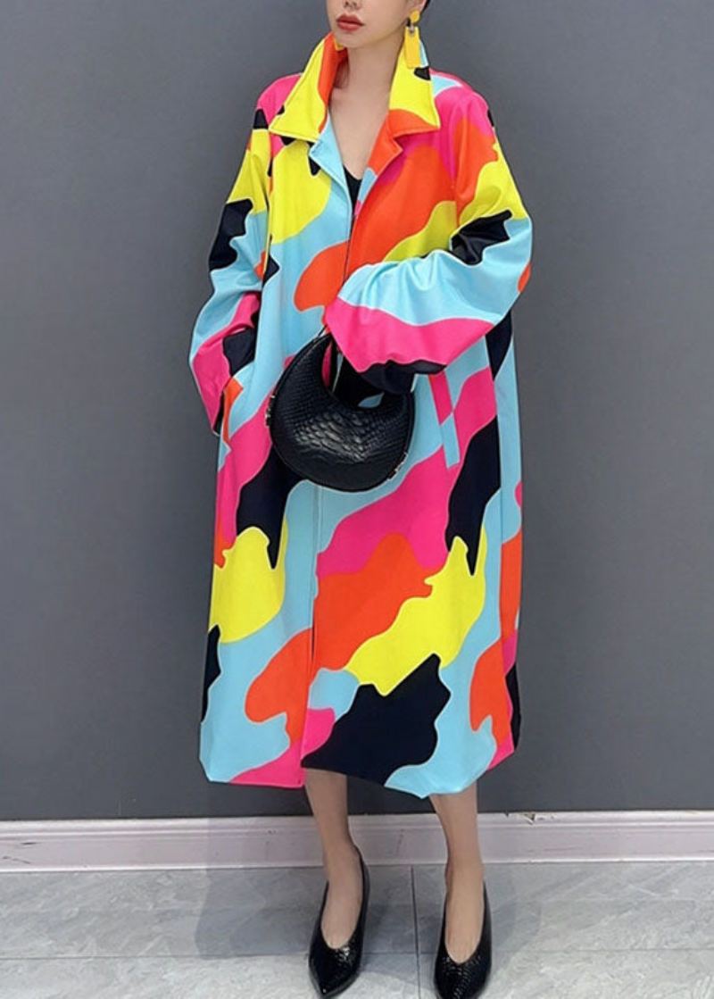 Vogue Rainbow Square Collar Button Trench Coats Fall - Trenchcoats for kvinner