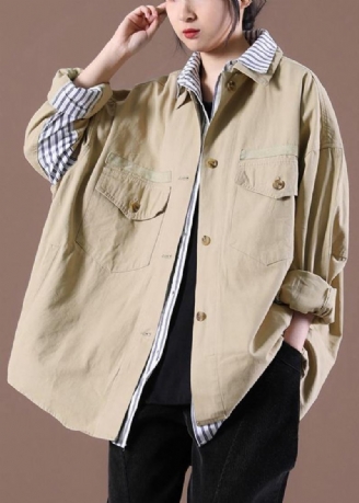 2024 Spring Khaki Fake Two Coats