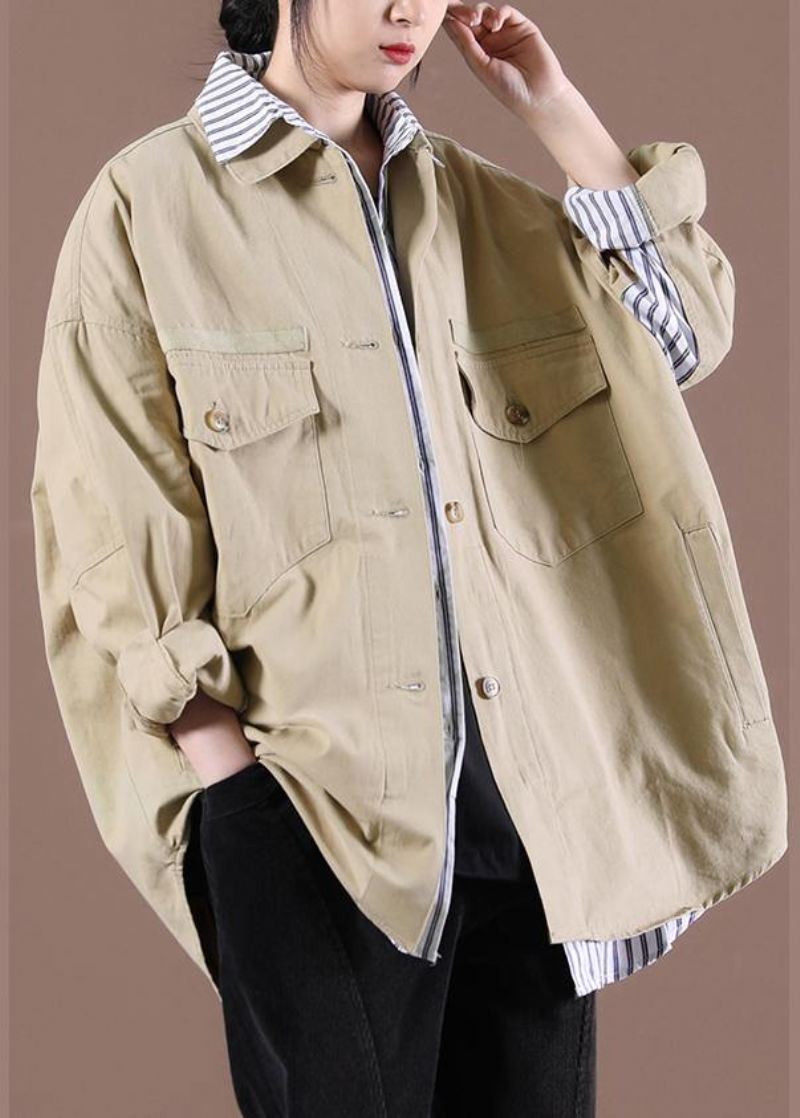 2024 Spring Khaki Fake Two Coats - Svart