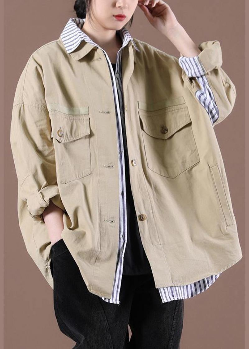 2024 Spring Khaki Fake Two Coats - Svart