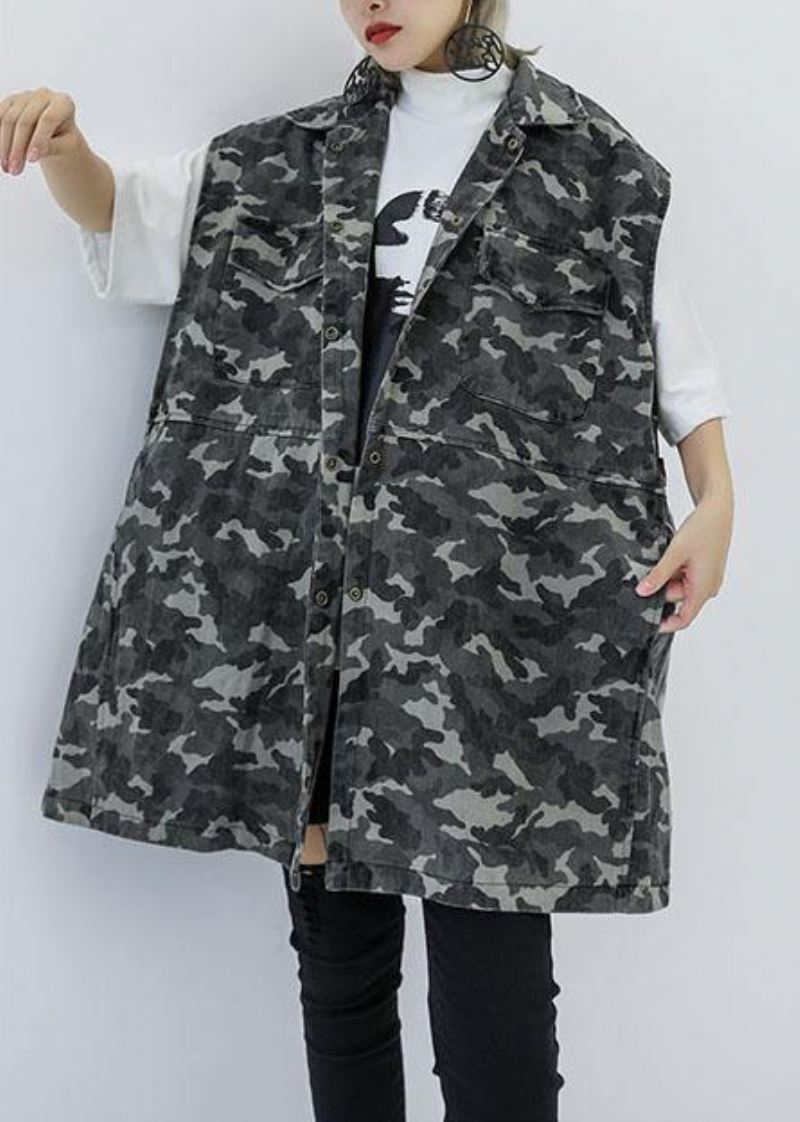 Art Camouflage Bomull Tunikaer For Kvinner Vill Plus Size Clothing Høst Topper