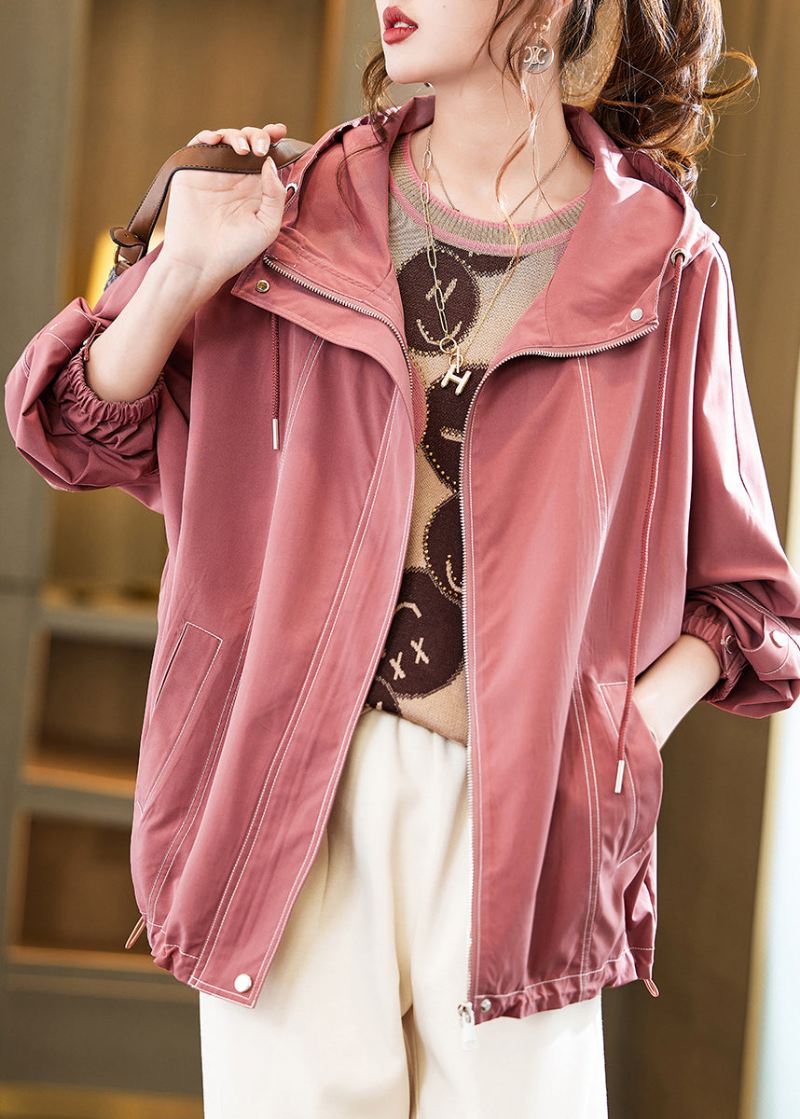 Bohemian Pink Hette Oversized Cotton Coat Outwear Fall