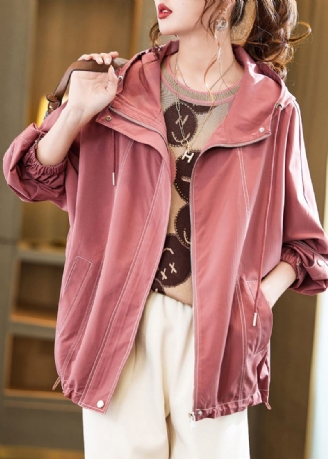 Bohemian Pink Hette Oversized Cotton Coat Outwear Fall