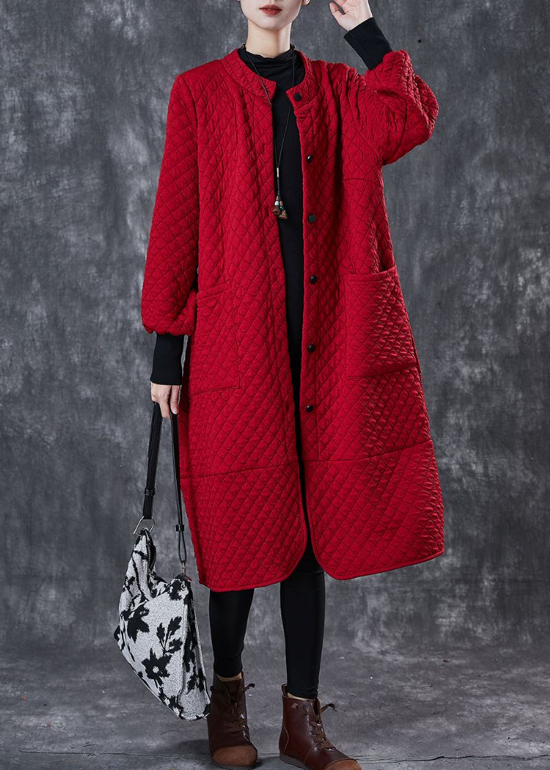 Bohemian Red Oversized Lommer Cotton Trench Spring