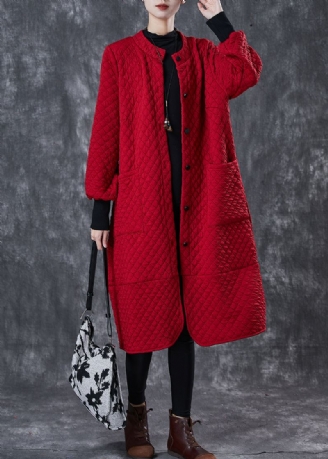 Bohemian Red Oversized Lommer Cotton Trench Spring