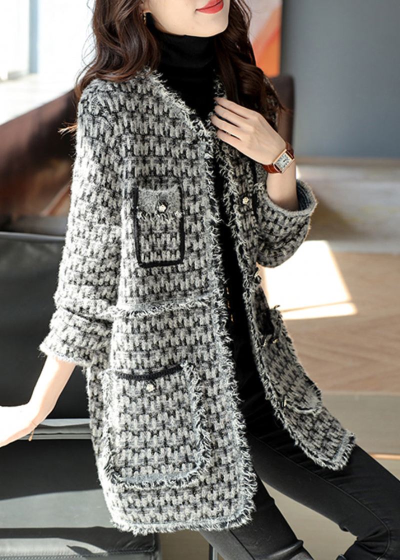 Boho Black Tasseled Rutede Cotton Coats Spring