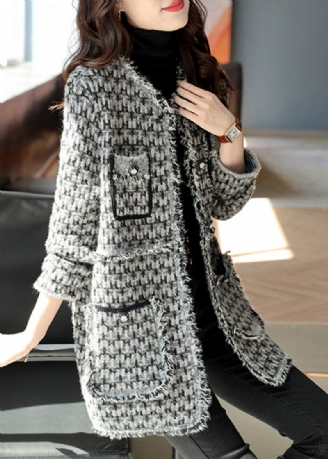 Boho Black Tasseled Rutede Cotton Coats Spring