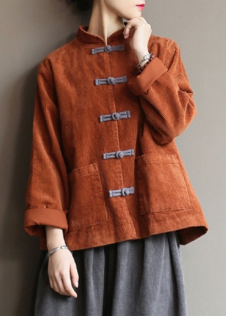 Carmel Stand Collar Corduroy Coats Fall