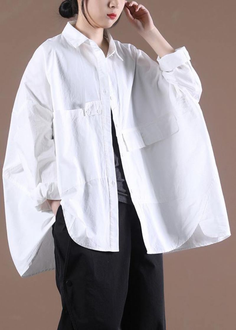 Diy White Spring Long Shirts Skjorte Topper Langermet - Hvit