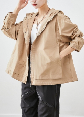 Fransk Khaki Hette Oversized Cotton Coat Outwear Fall