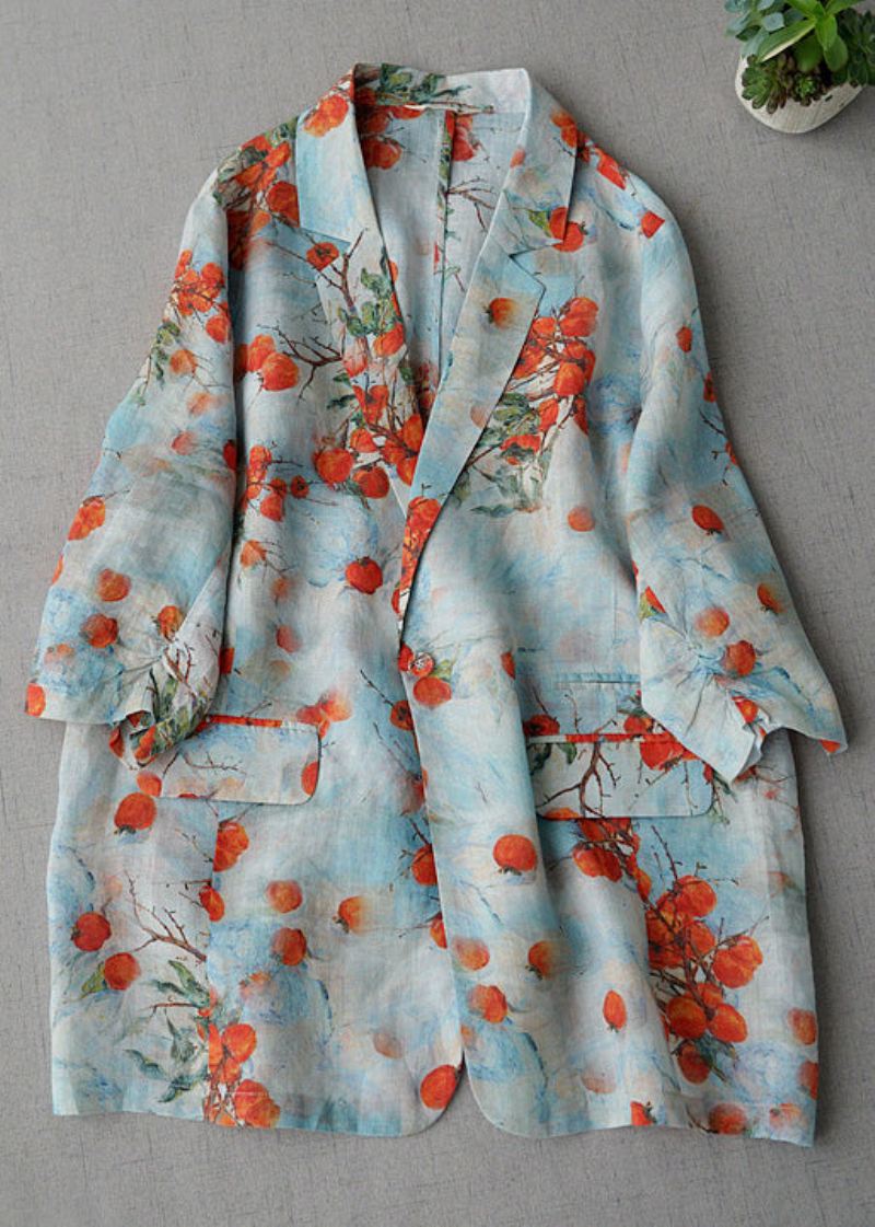 Fransk Print Peter Pan Kragelommer Bomull Coat Spring