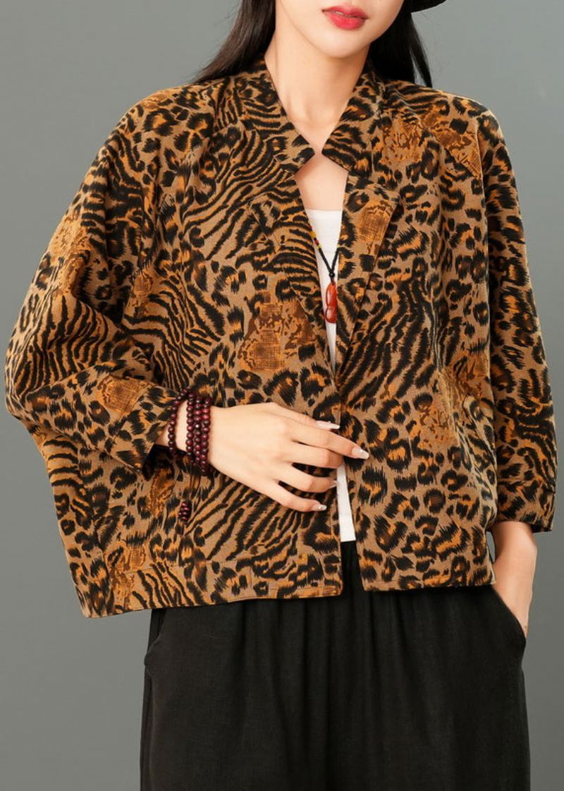 Håndlaget Leopard Print Cozy Coats Spring