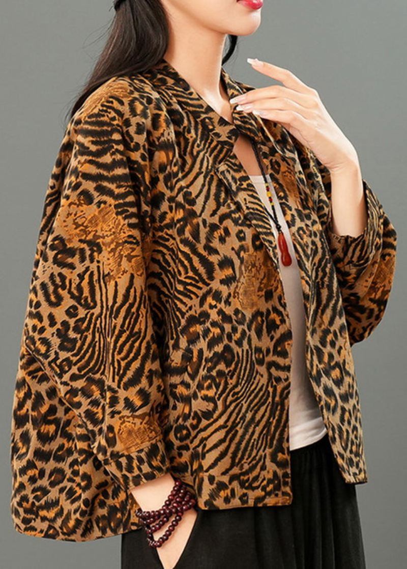 Håndlaget Leopard Print Cozy Coats Spring - Leopard