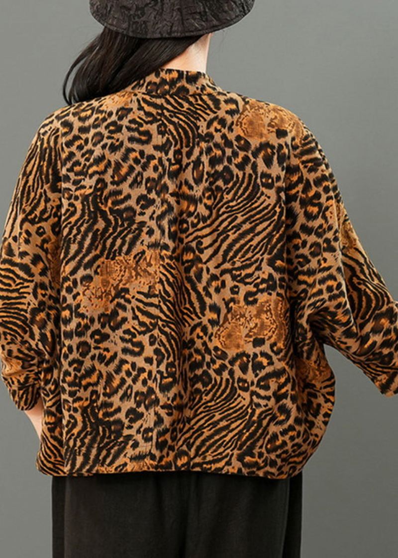 Håndlaget Leopard Print Cozy Coats Spring - Leopard