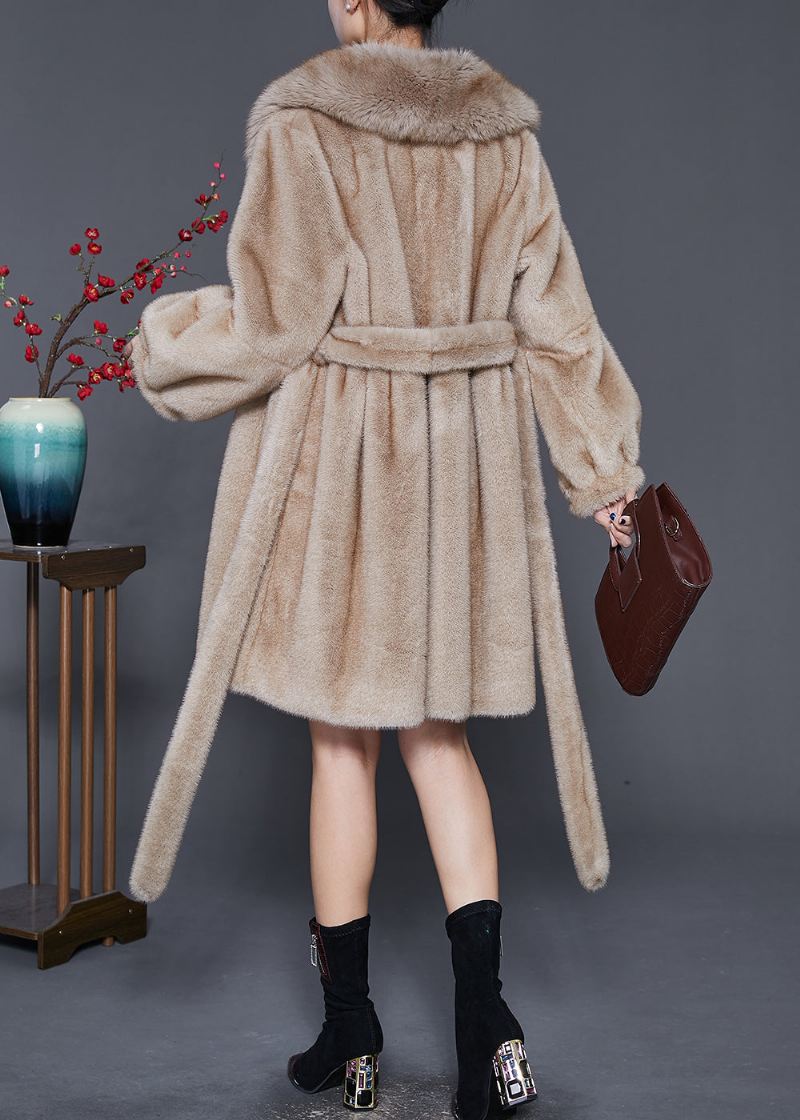 Kvinner Khaki Oversized Varm Fuzzy Fur Fluffy Coats Vinter - Vinterfrakker for kvinner