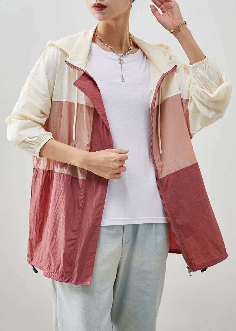 Moderne Colorblock Oversized Patchwork Snøring Frakk Høst