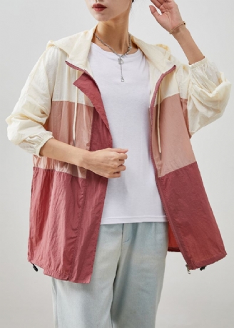 Moderne Colorblock Oversized Patchwork Snøring Frakk Høst