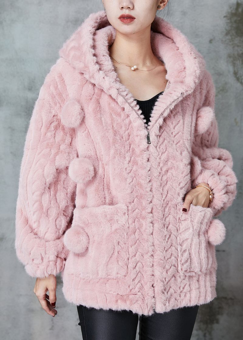 Mote Rosa Hette Fuzzy Fur Fluffy Coat Outwear Spring