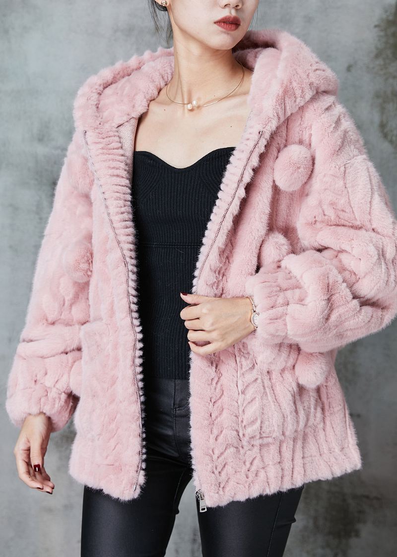 Mote Rosa Hette Fuzzy Fur Fluffy Coat Outwear Spring - Vinterfrakker for kvinner