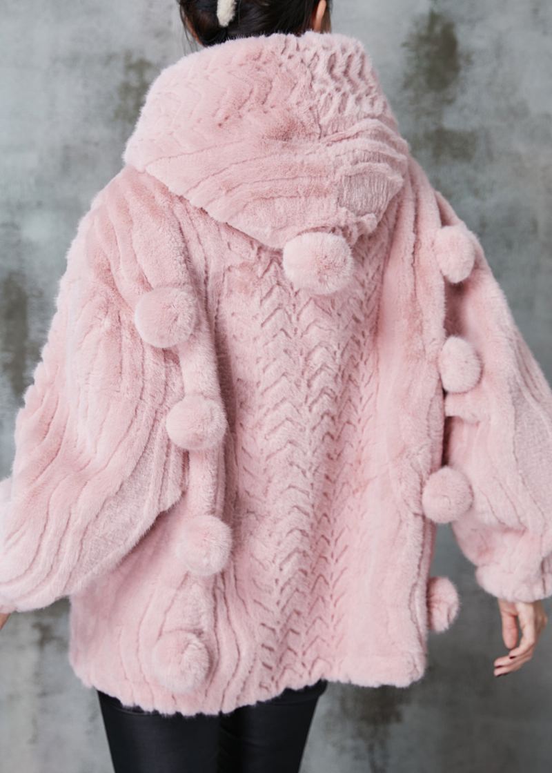 Mote Rosa Hette Fuzzy Fur Fluffy Coat Outwear Spring - Vinterfrakker for kvinner