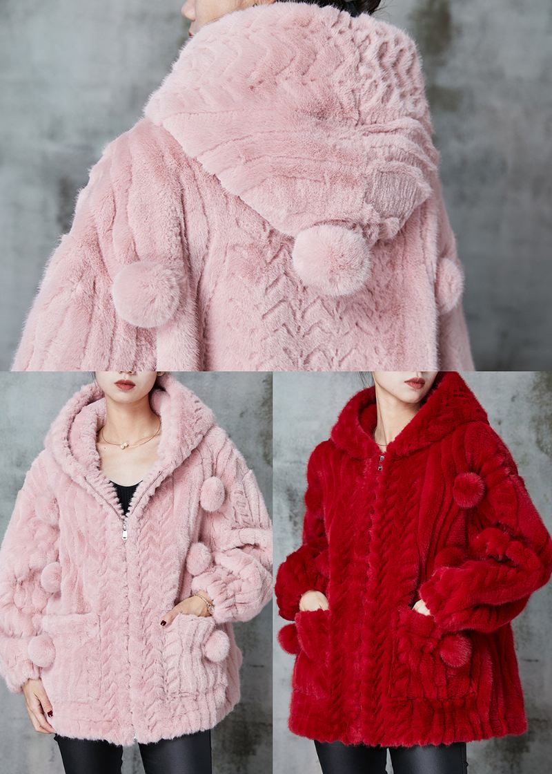 Mote Rosa Hette Fuzzy Fur Fluffy Coat Outwear Spring - Vinterfrakker for kvinner