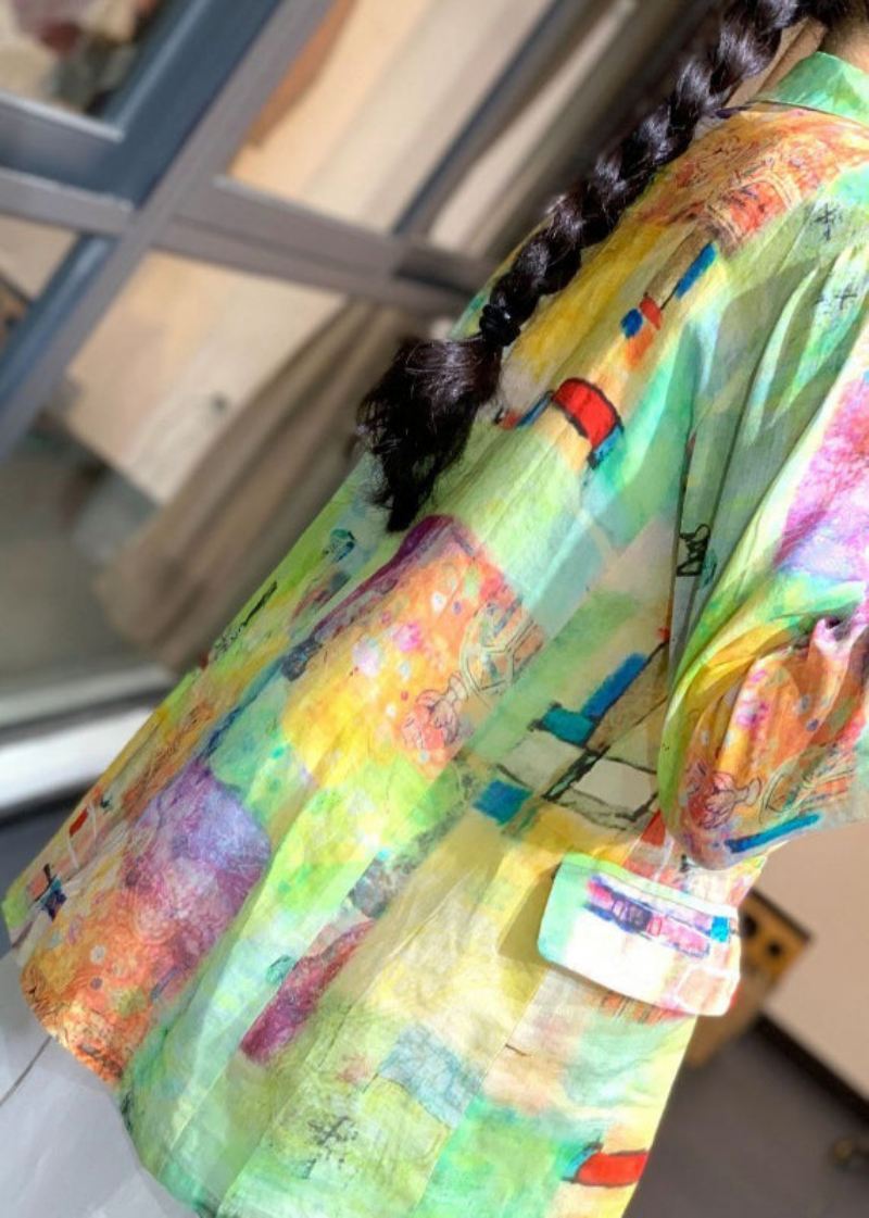 Plus Size Rainbow Tie Dye Lin Upf 50+ Frakkjakke Sommer - Vinterfrakker for kvinner