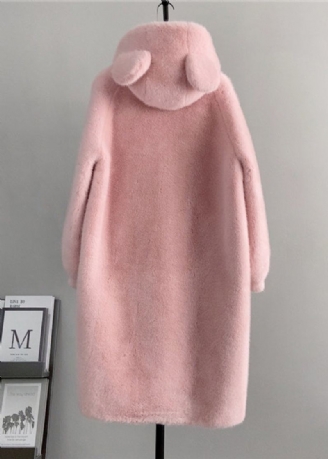 Søte Rosa Hettelommer Mink Cashmere Kåper Vinter