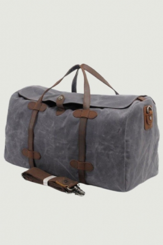 Vanntett Voksbehandlet Lerrets Bagasjeveske Med Stor Kapasitet Crossbody-veske Reise-helgeveske For Menn Forretningsreise Duffel-totebag