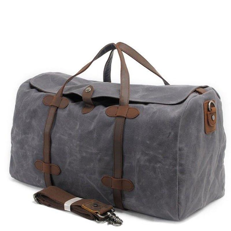 Vanntett Voksbehandlet Lerrets Bagasjeveske Med Stor Kapasitet Crossbody-veske Reise-helgeveske For Menn Forretningsreise Duffel-totebag - Khaki