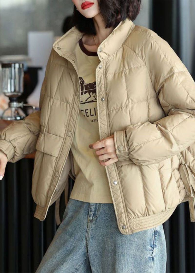 Beige Duck Down Canada Goose Jacket Side Open Oversized Winter - Dunjakker for kvinner