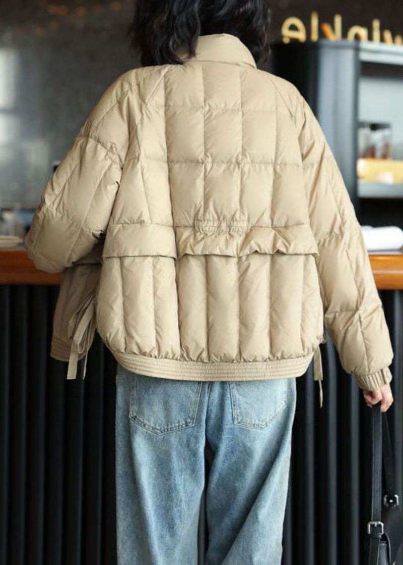 Beige Duck Down Canada Goose Jacket Side Open Oversized Winter - Dunjakker for kvinner