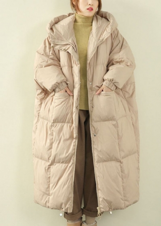 Beige Lommer Duck Down Coat Zip Up Winter