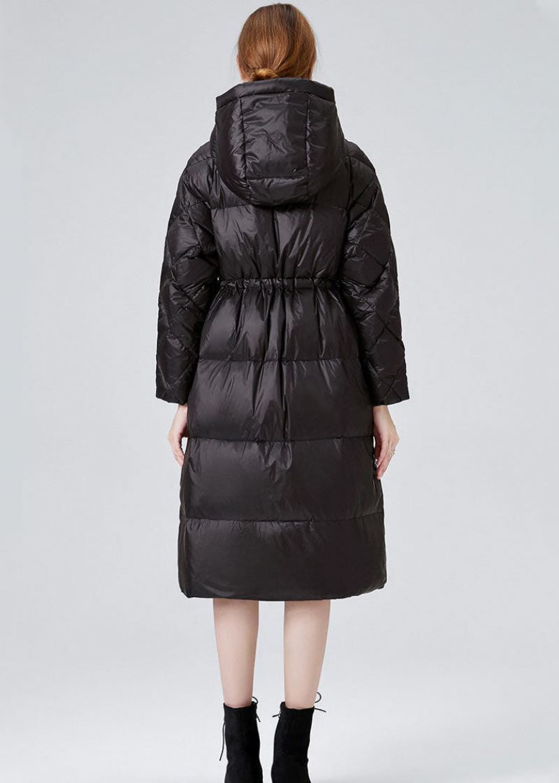 Black Duck Down Cinch Coats In Winter Hette Snøring - Svart