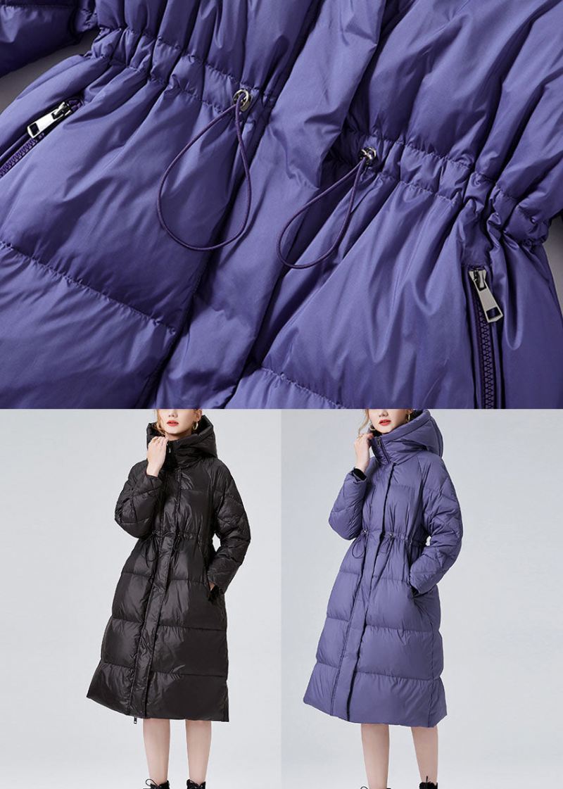 Black Duck Down Cinch Coats In Winter Hette Snøring - Svart