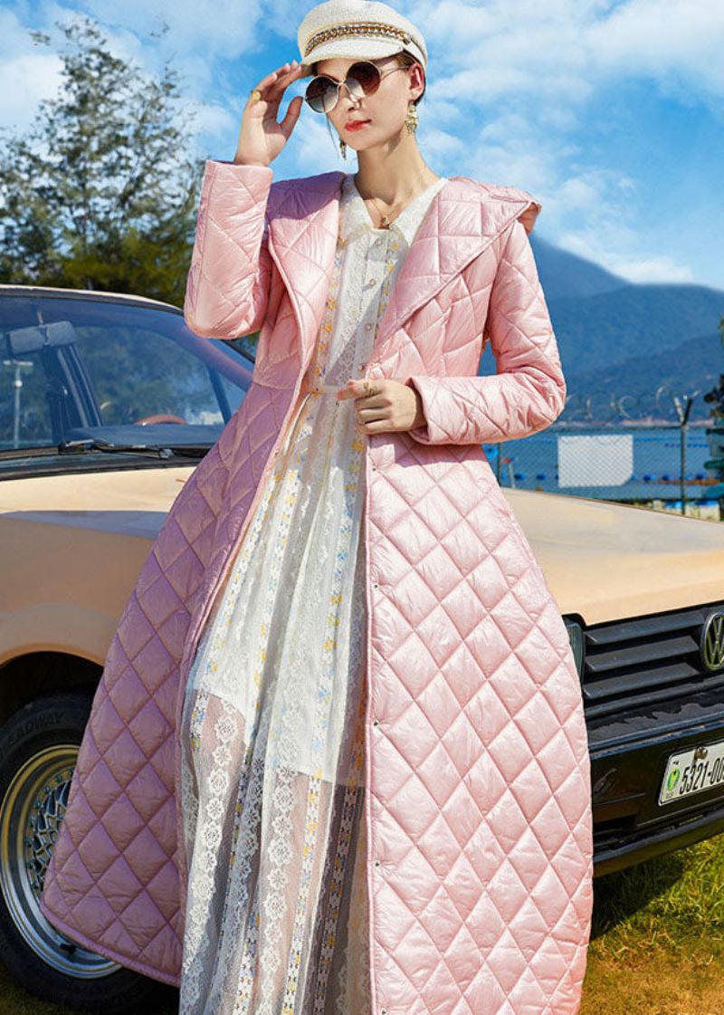 Bohemian Pink Hette Forleng Fine Bomullsfylte Cinch Coats Vinter - Dunjakker for kvinner