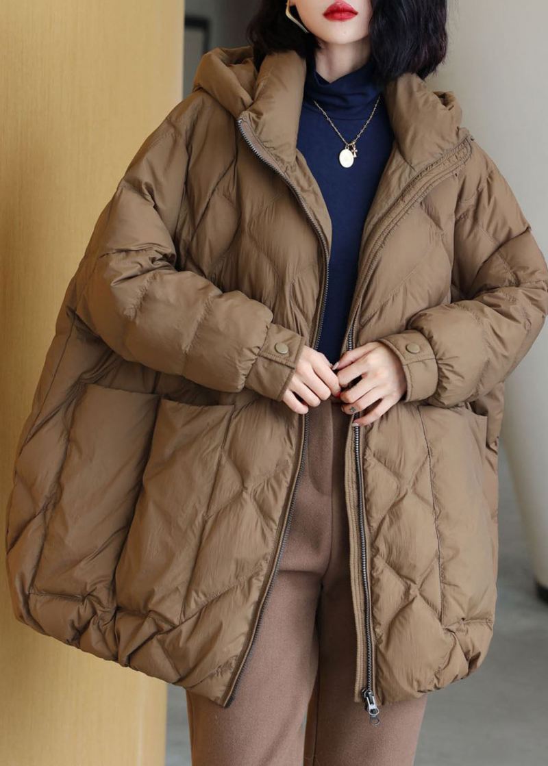 Chocolate Thick Duck Down Puffer Jacket Hettelommer Vinter