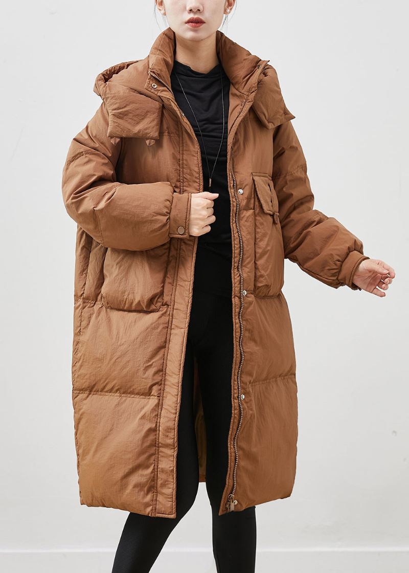 Coffee Warm Duck Down Puffer Jacket Hettelommer Vinter