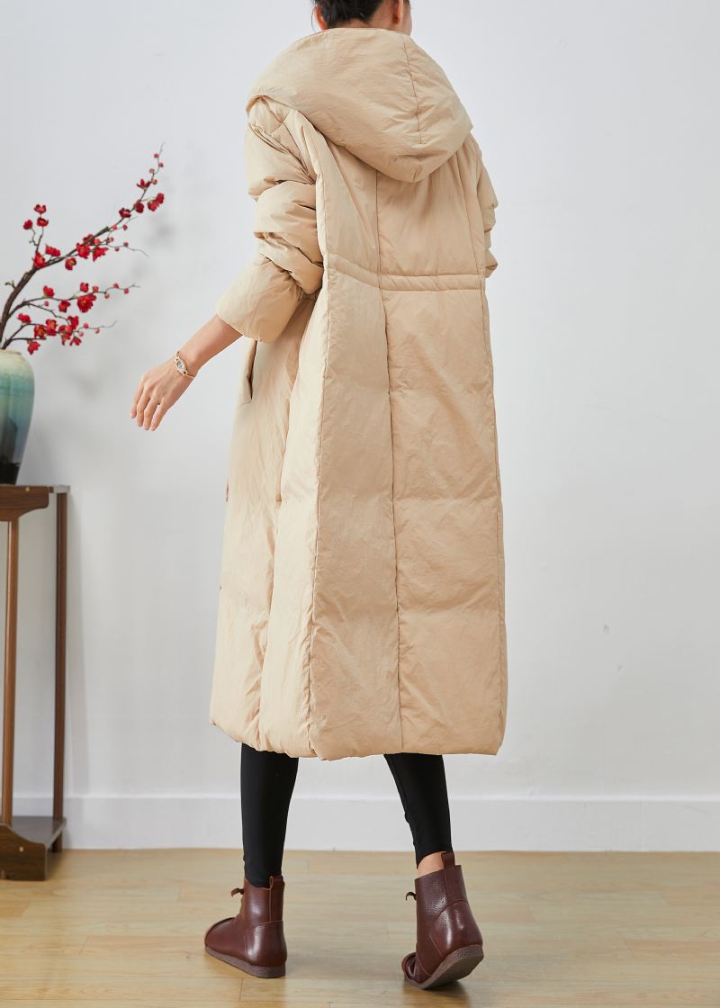 Elegant Aprikos Hette Patchwork Andedun Canada Goose Jakke Vinter - Dunjakker for kvinner